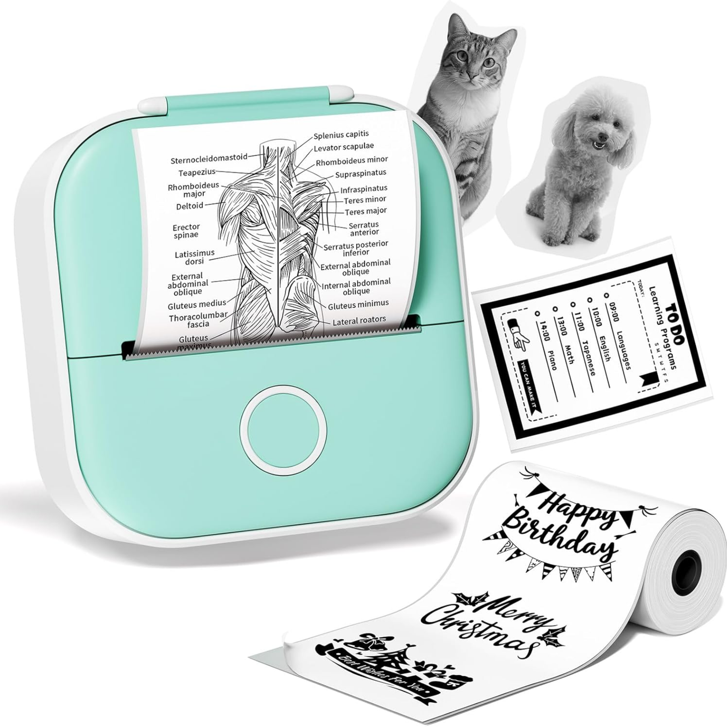 Mini Pocket Printer + 1 Paper Roll