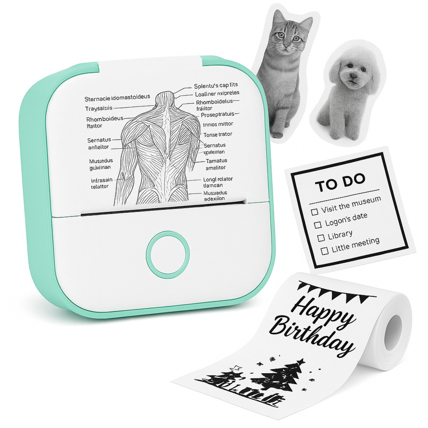 Mini Pocket Printer + 1 Paper Roll